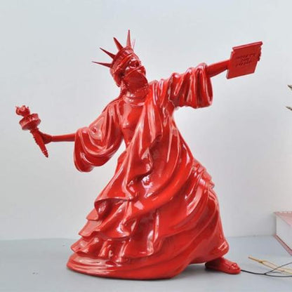 Inspired Statue of Liberty Sculpture | Modern Art Resin Decor - Red - Art & design