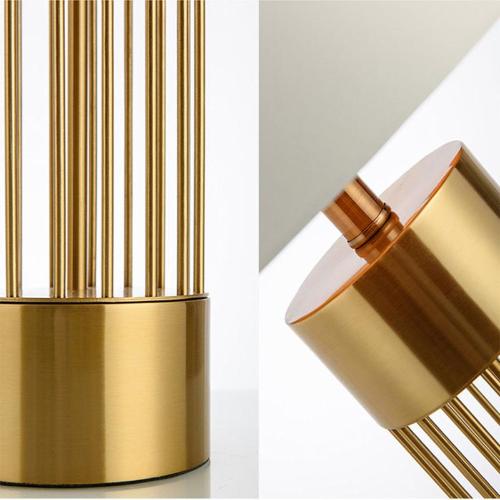 Modern Gold-Plated Metal Table Lamp with White Shade – Elegant and Luxurious - lamp light