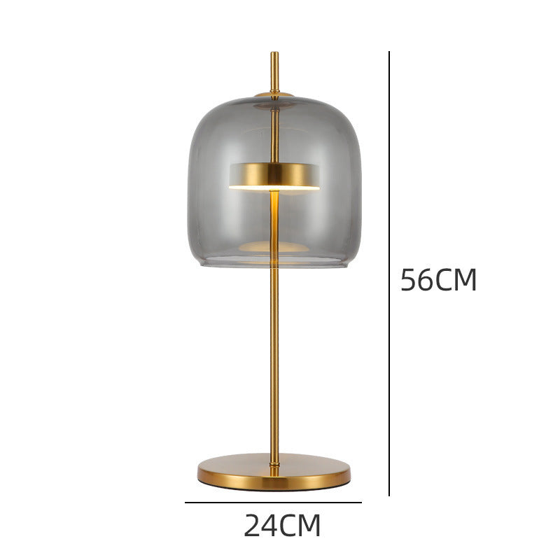 Modern LED Glass Bedside Lamp - Jube Design for Contemporary Interiors - Smoky Gray / EU - lamp light