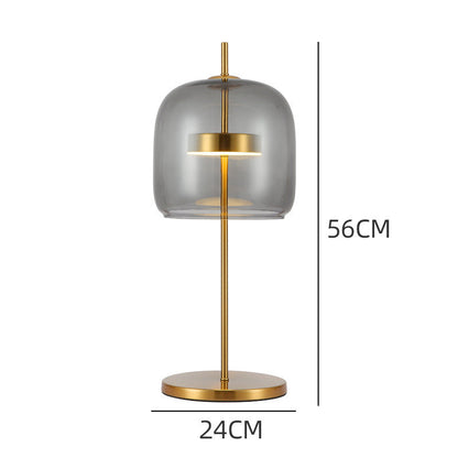 Modern LED Glass Bedside Lamp - Jube Design for Contemporary Interiors - Smoky Gray / EU - lamp light