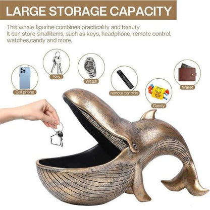 ’Whale Statue with Big Mouth Storage Box – Decorative Container for Home Organization’ - decorazioni