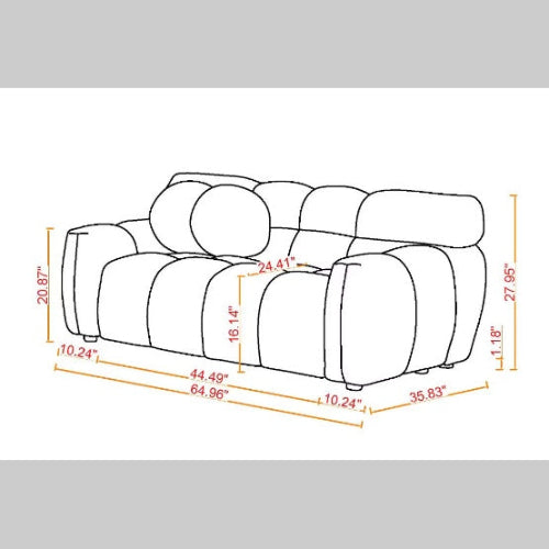 Elegant green bouclé 3-seater sofa with high-density foam cushions and two pillows for extra support. Perfect for adding style and comfort to any room.