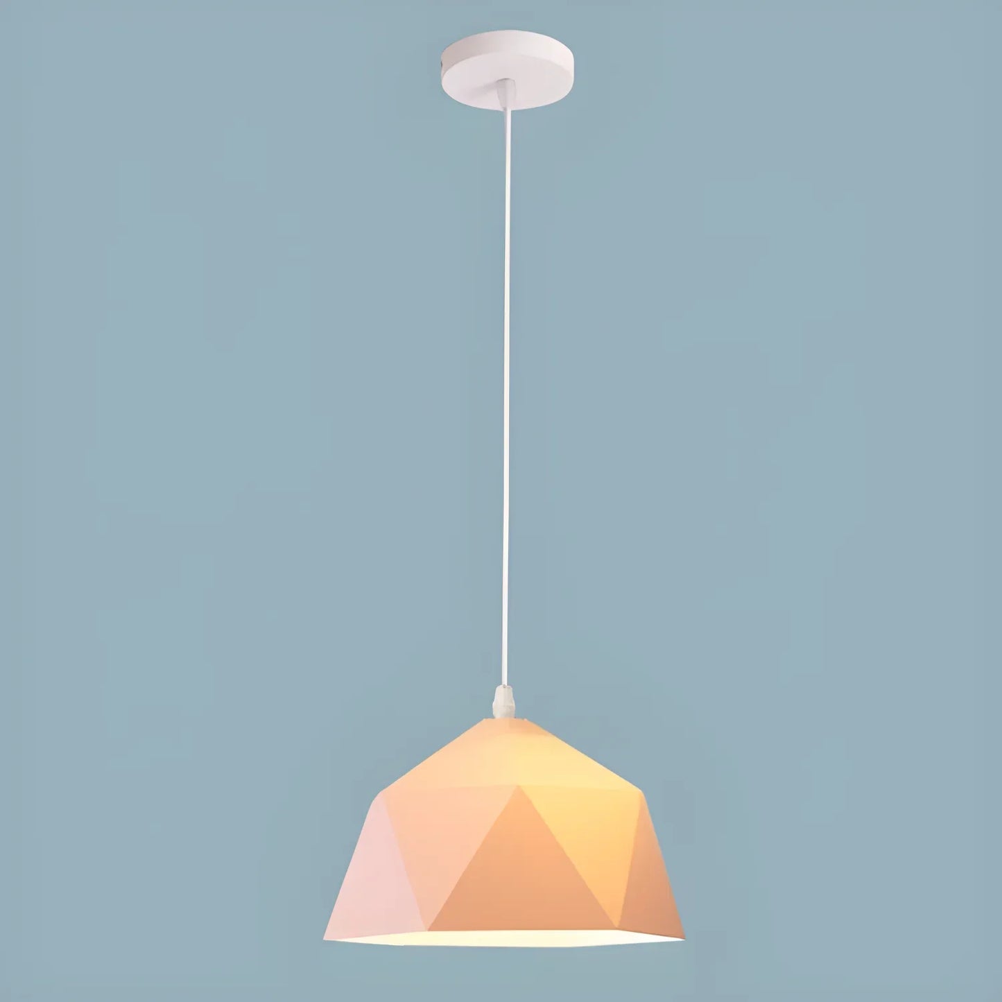 Geometric Chandelier – Modern Northern European Desig - Pink - lamp light