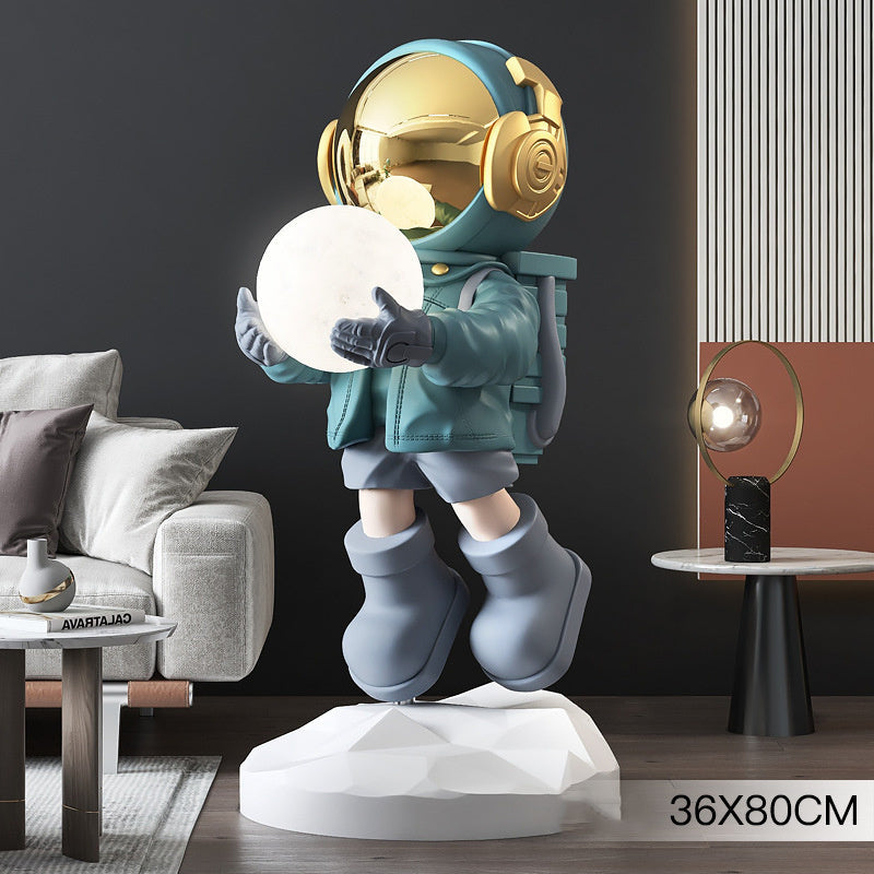 Astronaut Living Room Large Floor Ornament Entrance Light - Blue / 80cm - lamp light