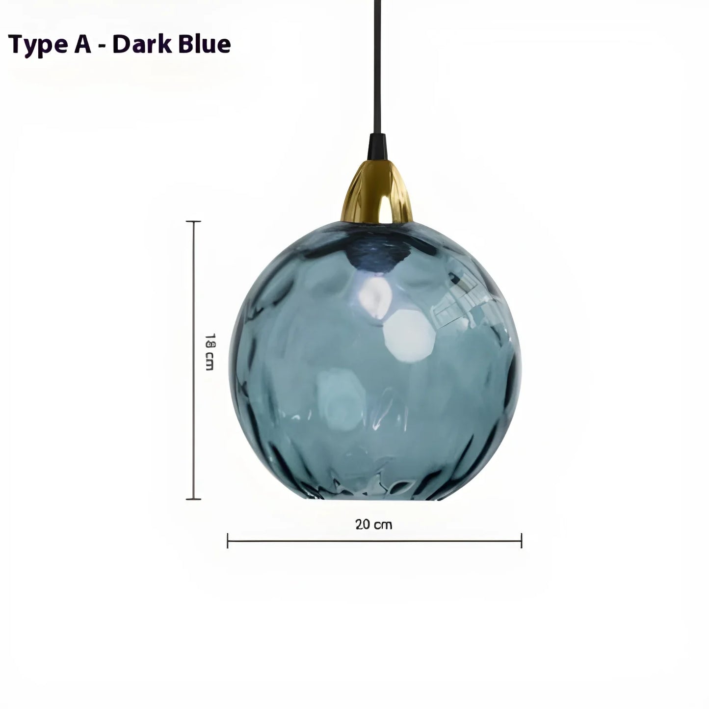 Modern Water-Wave Glass Ball Chandelier – Elegant Pendant Lighting - Ink Blue - lamp light