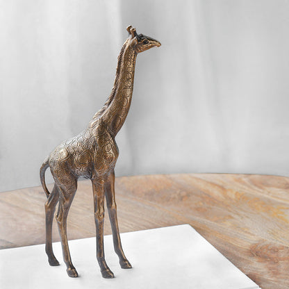 ’Giraffe Ornament Sculpture: Unique Design for Refined Decor’ - Gold - Art & design