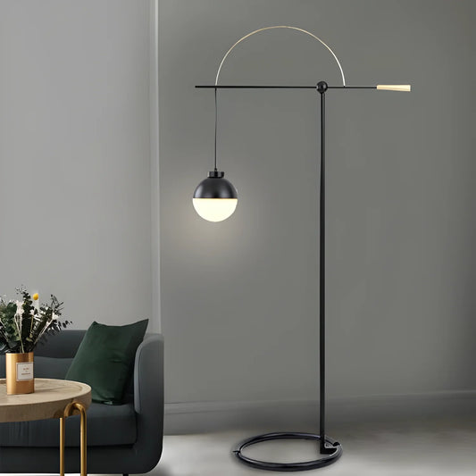 Valentina Floor Lamp - Modern Simplicity Glass & Iron Design - Black / 220V - lamp light