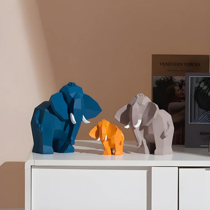 ’Family of Elephants Sculpture | Elegant Animal Figurine for Home Decor’ - Art & design