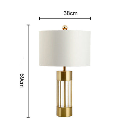 Modern Gold-Plated Metal Table Lamp with White Shade – Elegant and Luxurious