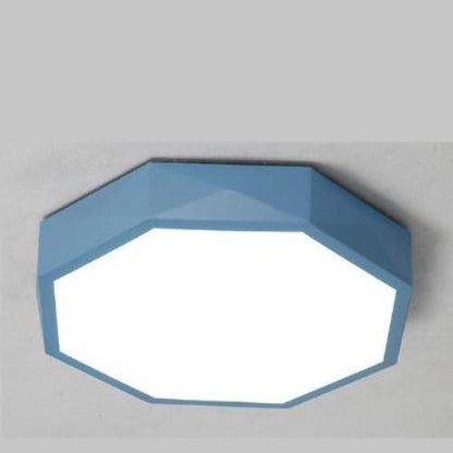 ED Ceiling Lamp Modern Simple Style-Pastel Colors. Polygon Design - Blue - lamp light