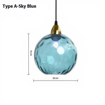 Modern Water-Wave Glass Ball Chandelier – Elegant Pendant Lighting - Sky Blue - lamp light