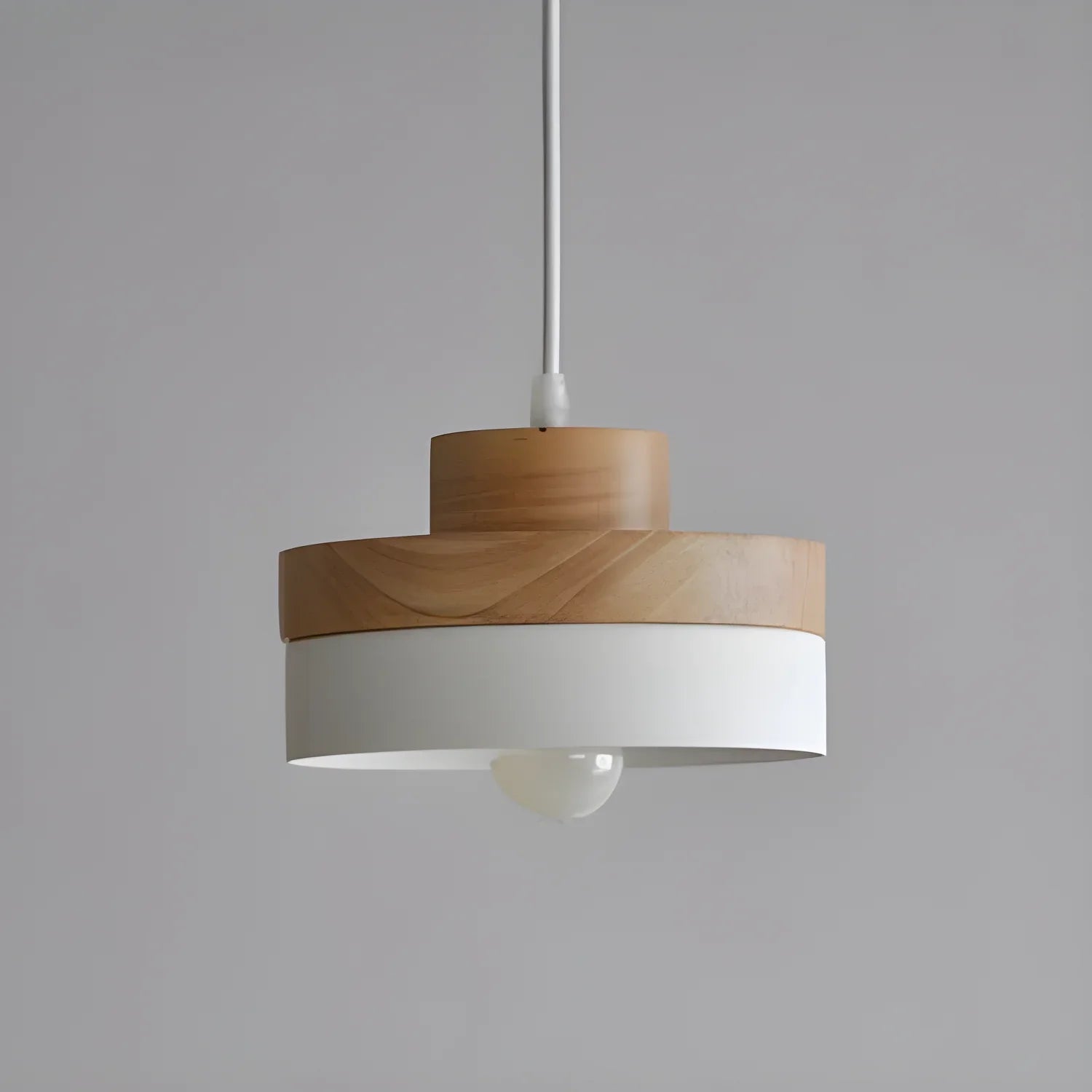 Shikaku Chandelier – Modern and Minimalist Japanese Design - Matt white round - lamp light