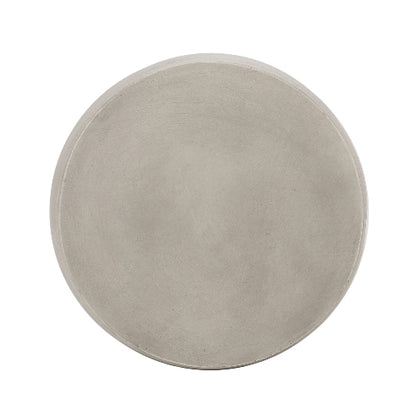 Orion Side Table - Boho-Style Light Concrete Drum-Shaped Side Table - Light Gray