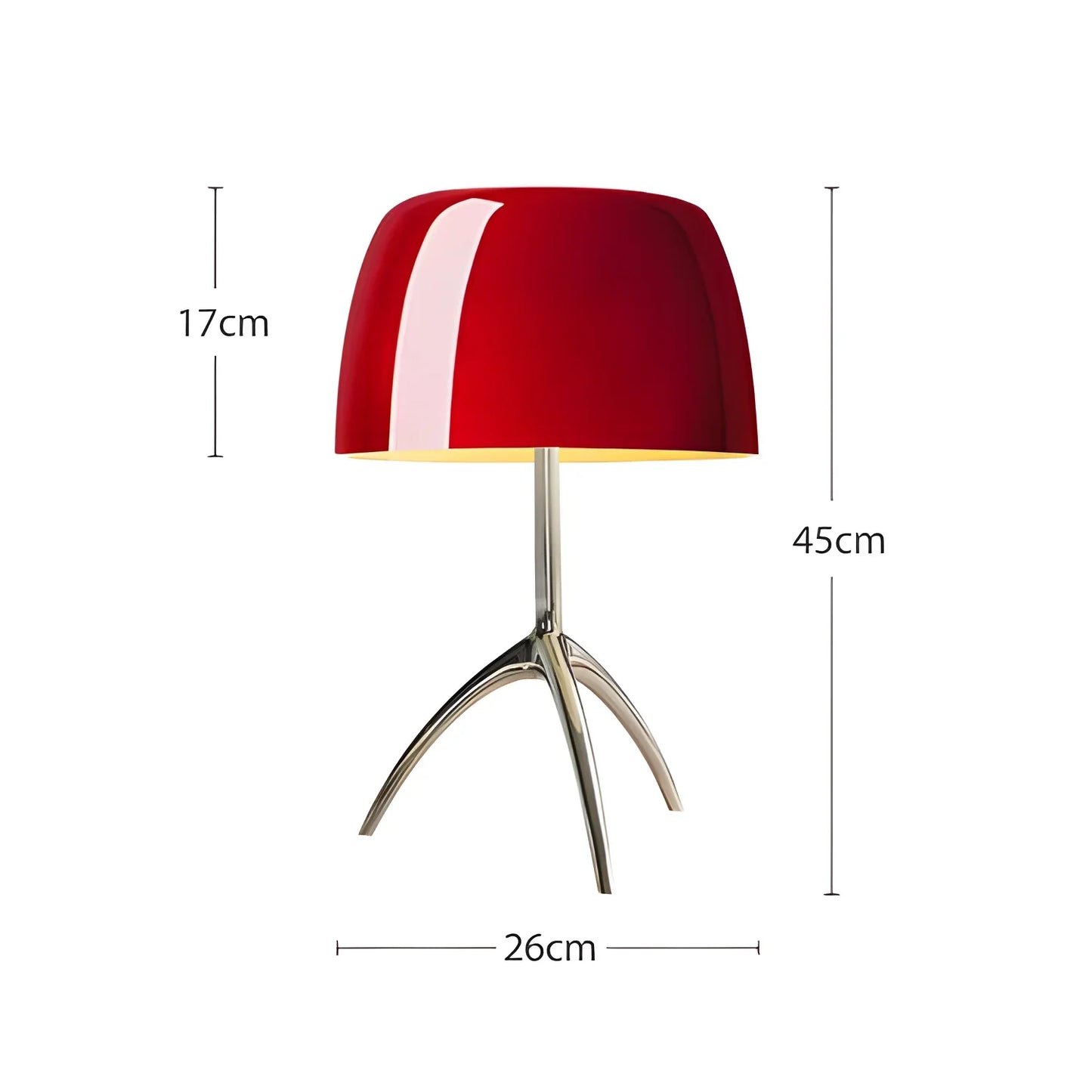 Rodol Lumiere Lamp – Modern Italian Design with Chrome Aluminum and Blown Glass - Large Red / EU - lamp light