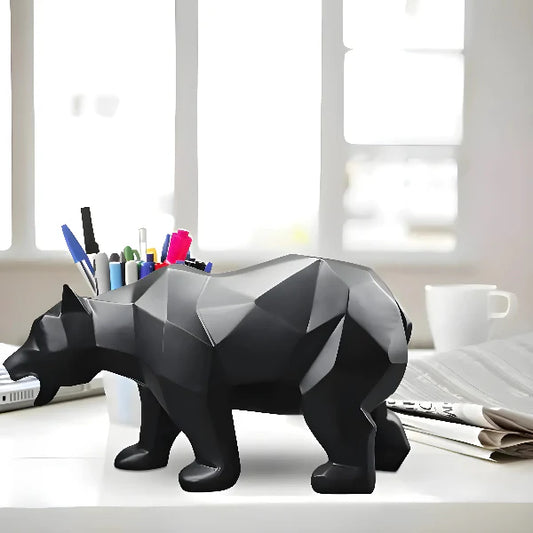 ’Big Bear Sculpture | Majestic Animal Figurine for Home Decor’ - black - Art & design