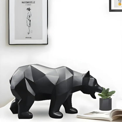 ’Big Bear Sculpture | Majestic Animal Figurine for Home Decor’ - black - Art & design