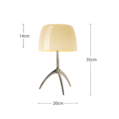 Rodol Lumiere Lamp – Modern Italian Design with Chrome Aluminum and Blown Glass - Small Beige / EU - lamp light