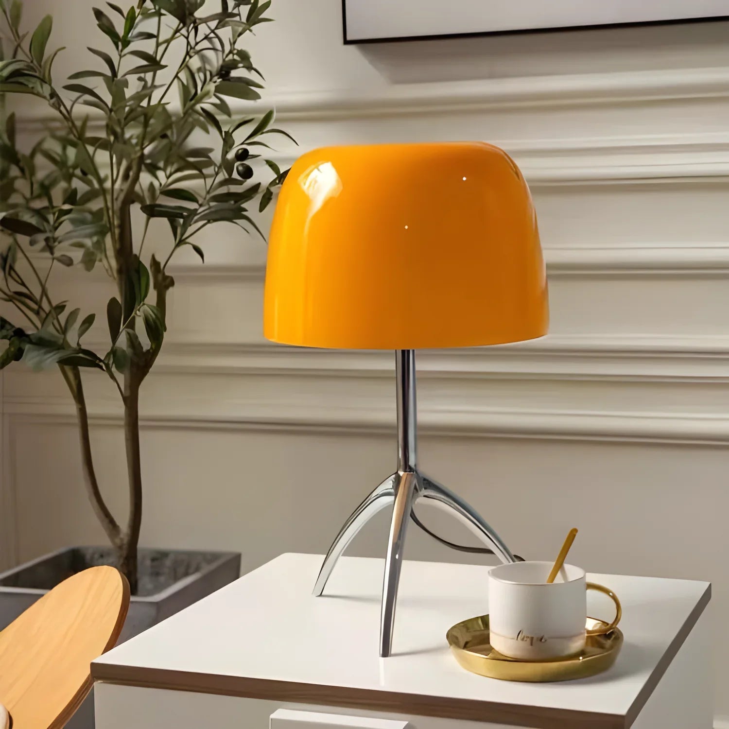 Rodol Lumiere Lamp – Modern Italian Design with Chrome Aluminum and Blown Glass - lamp light