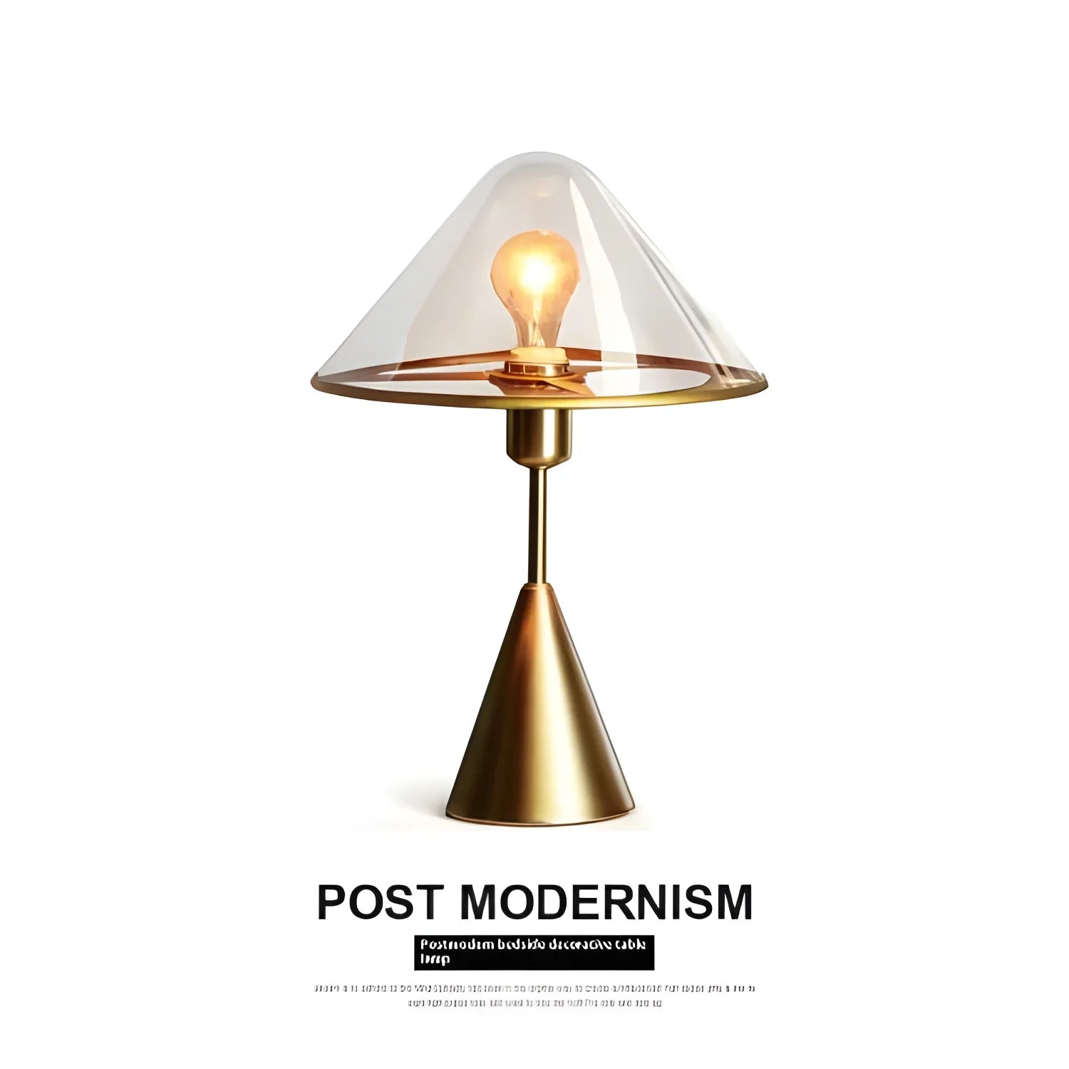 Postmodern Minimalist Brass and Glass Desk Lamp – Norwegian Design - lamp light