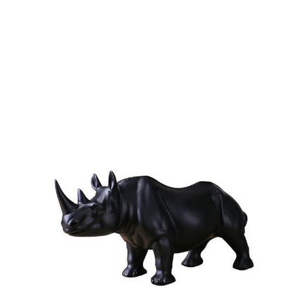 ’Modern Black Resin Rhino Sculpture – Unique Decor Accent for Home and Office’ - Art & design