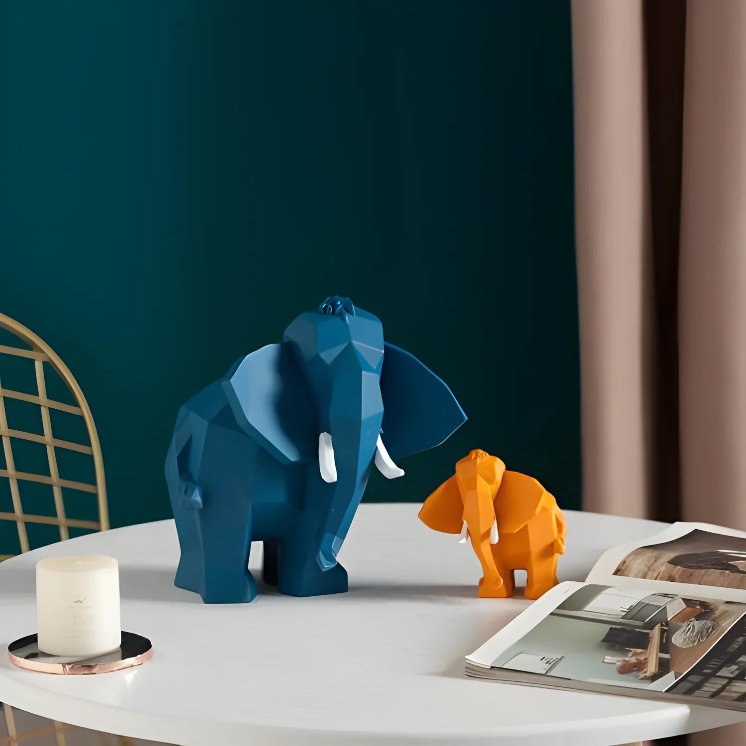 ’Family of Elephants Sculpture | Elegant Animal Figurine for Home Decor’ - Art & design