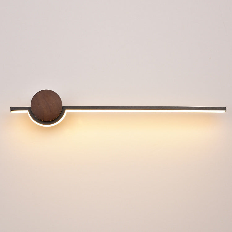 LED Wall Lamp - Aluminum & Wood Minimalist Design - Black / 9W 420mm - lamp light