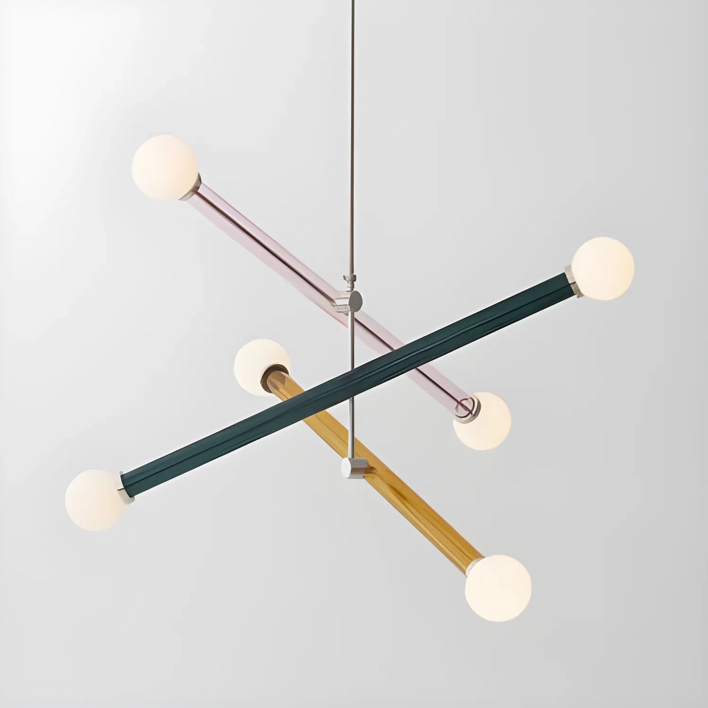 Emma Chandelier – Modern LED Iron Pendant Lamp - Green purple orange / Neutral light - Chandelier