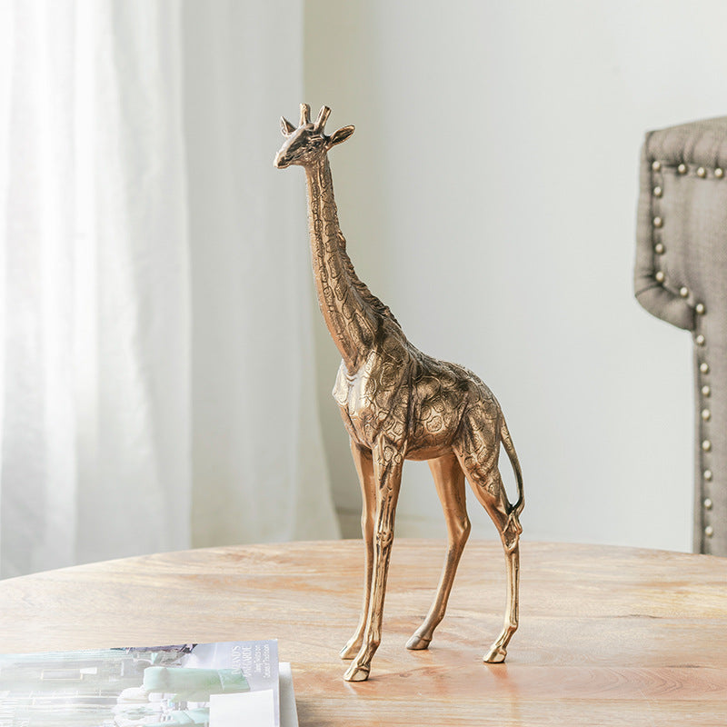 ’Giraffe Ornament Sculpture: Unique Design for Refined Decor’ - Gold - Art & design