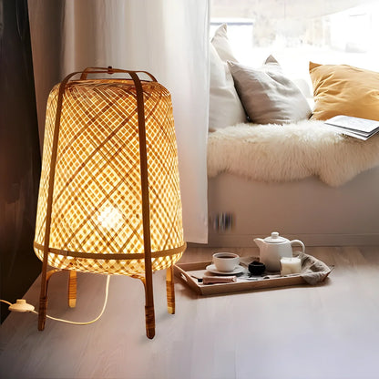 Japanese Floor Lamp - Natural Bamboo Design Minimalist and Eco-Friendly Lighting - Bamboo - lamp light