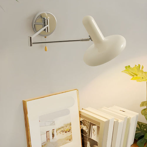 Modern White Bauhaus Wall Lamp with Adjustable Arm - White Light - lamp light