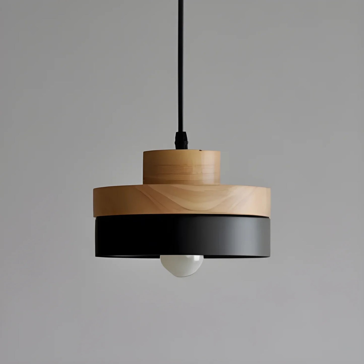 Shikaku Chandelier – Modern and Minimalist Japanese Design - Matte black round - lamp light