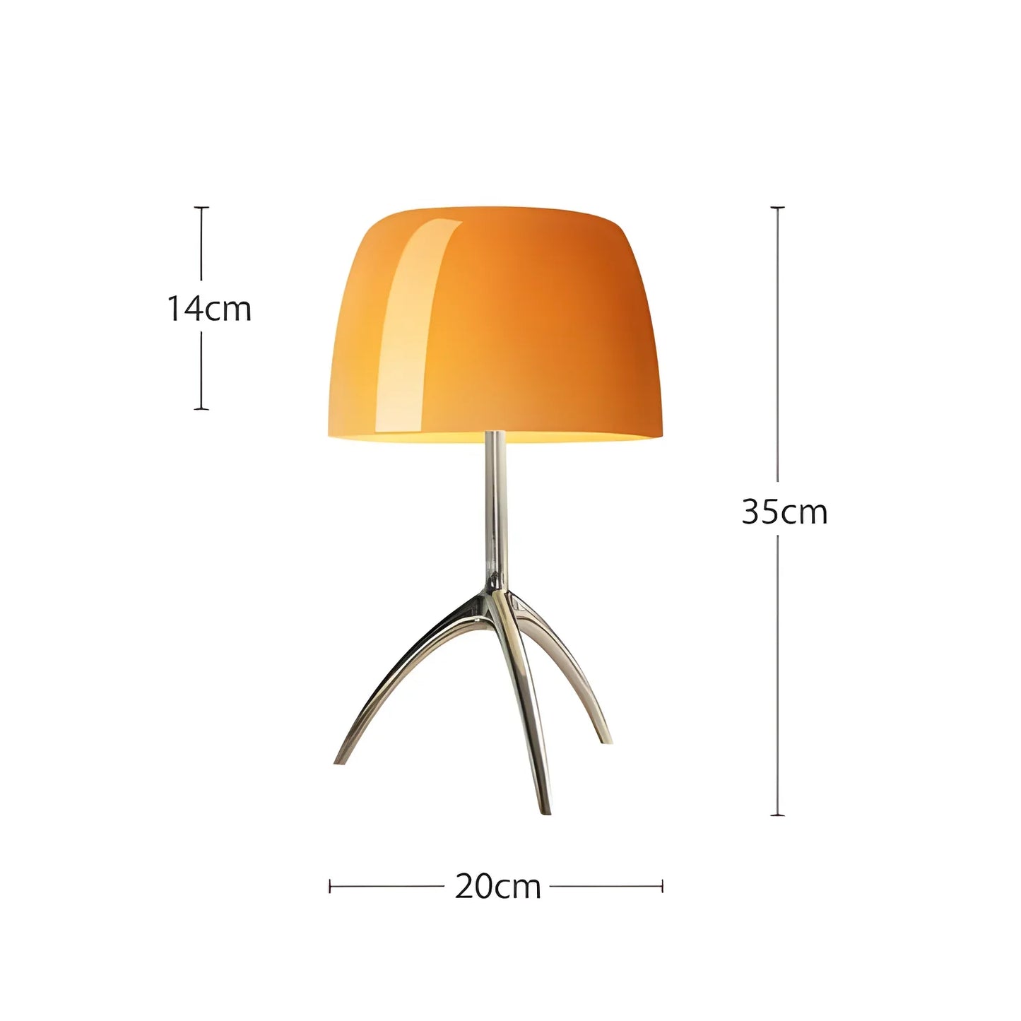 Rodol Lumiere Lamp – Modern Italian Design with Chrome Aluminum and Blown Glass - Small Orange / EU - lamp light