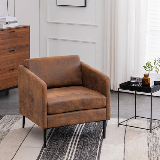 Modern Faux Leather Armchair with Leather-Like Effect – Elegant Design & Superior Comfort