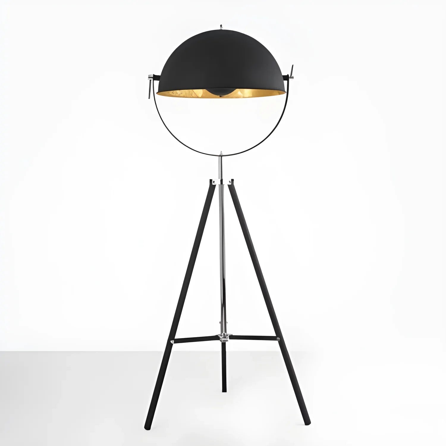 Salgado Modern LED Floor Lamp in Vintage Industrial Style – Metal Adjustable Tripod Base Creative Design - lamp light