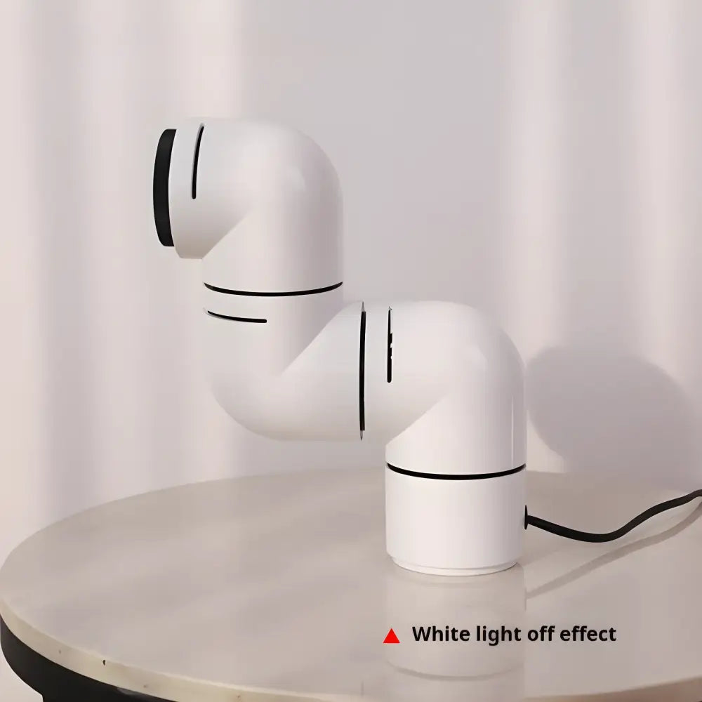 Space Age Creative Water Pipe Lamp in white with a minimalist design and off effect, perfect for modern home decor.